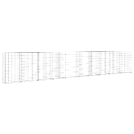VidaXL Schanskorfmuur met deksels 600x30x100 cm gegalvaniseerd staal