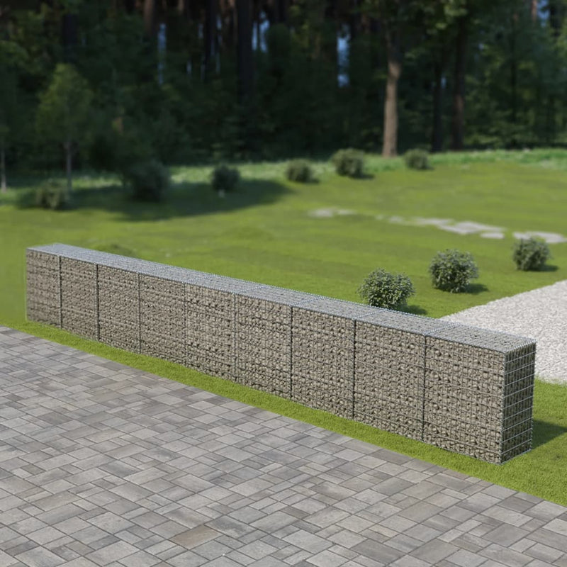 Load image into Gallery viewer, VidaXL Schanskorfmuur met deksels 900x50x100 cm gegalvaniseerd staal
