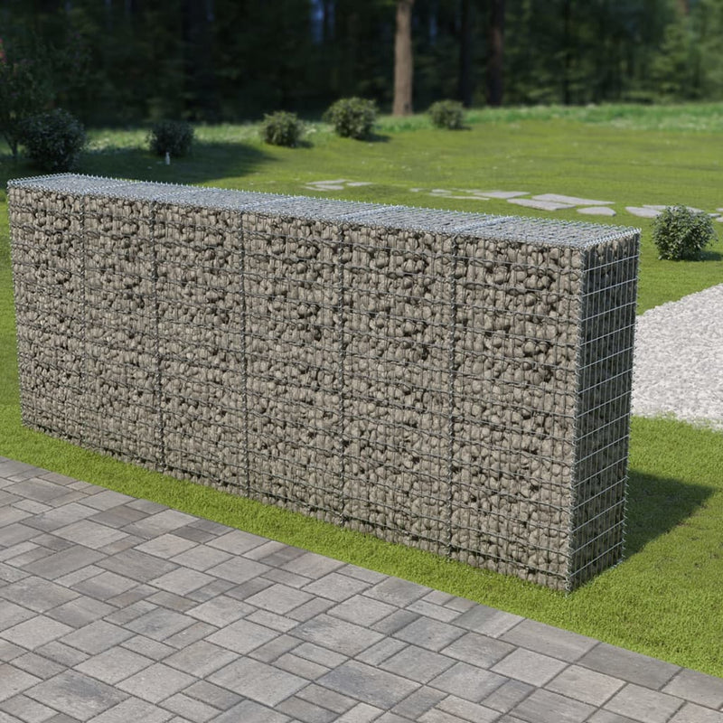Load image into Gallery viewer, VidaXL Schanskorfmuur met deksels 300x50x150 cm gegalvaniseerd staal
