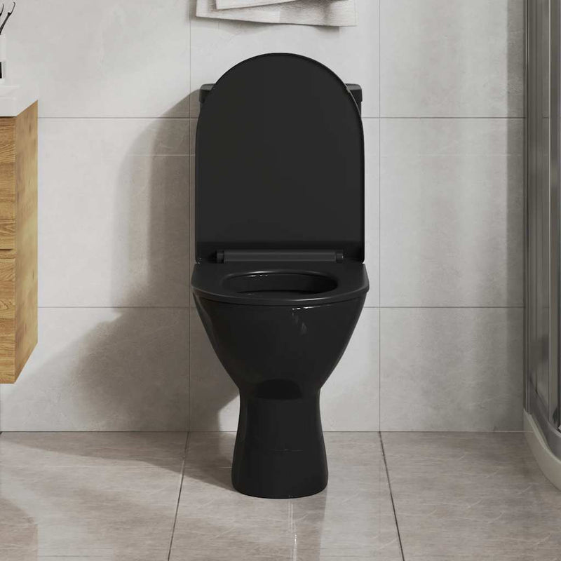 Load image into Gallery viewer, Vidaxl toiletbril soft-close met quick-release ontwerp zwart
