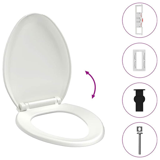 Vidaxl toiletbril soft-close met quick-release ontwerp wit