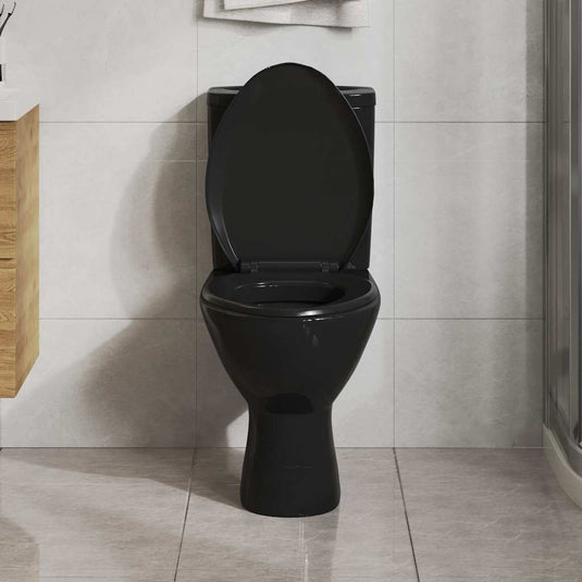 Vidaxl toiletbril soft-close met quick-release ontwerp zwart