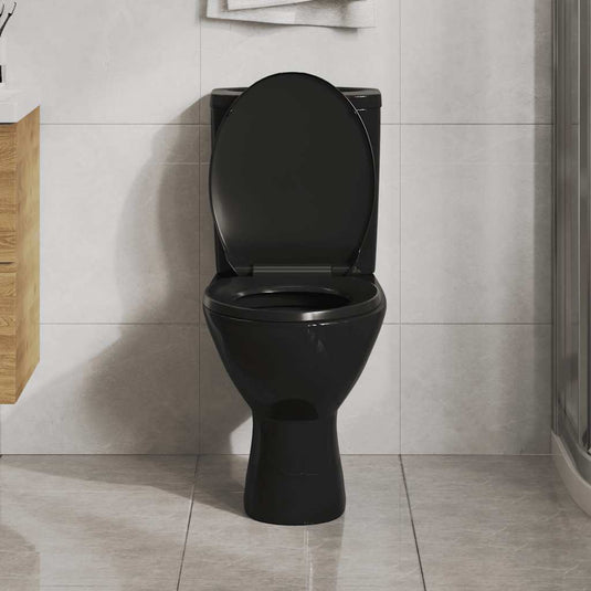 Vidaxl toiletbril soft-close met quick-release ontwerp zwart