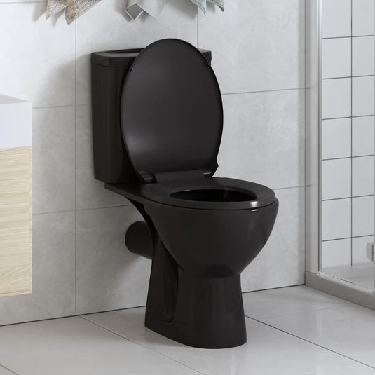 Vidaxl toiletbril soft-close met quick-release ontwerp zwart