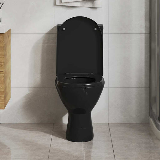 Vidaxl toiletbril soft-close met quick-release ontwerp zwart
