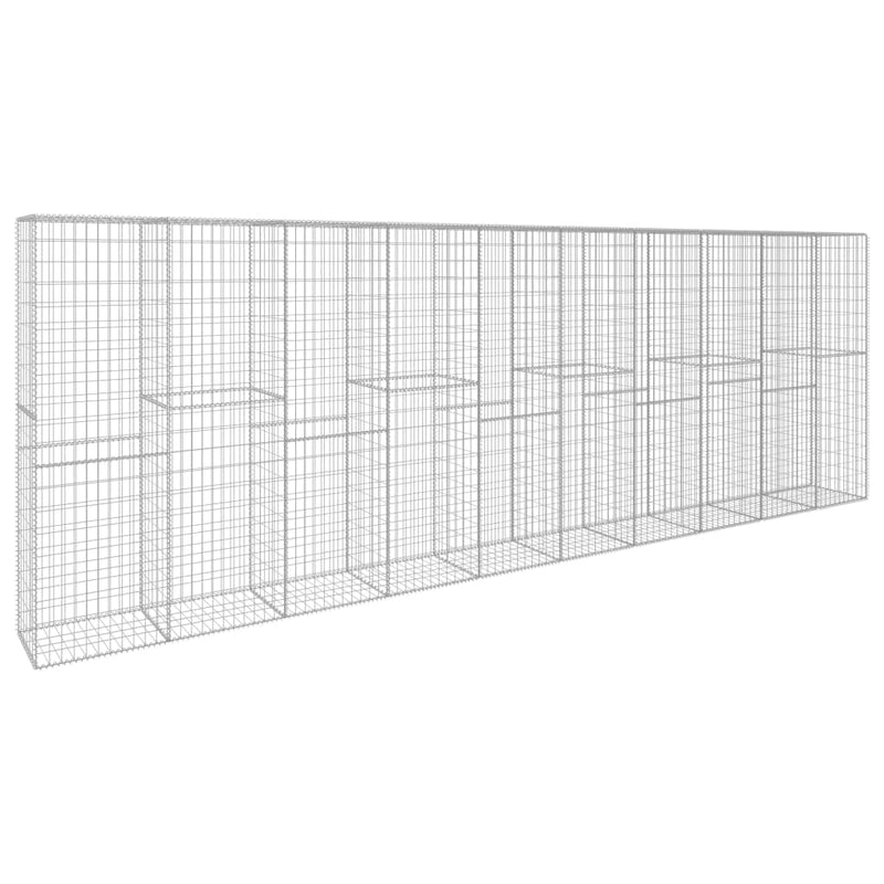 Load image into Gallery viewer, VidaXL Schanskorfmuur met deksel 600x50x200 cm gegalvaniseerd staal
