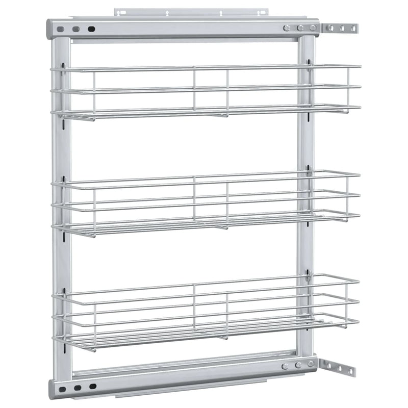 Load image into Gallery viewer, Vidaxl draadmand uittrekbaar 3-laags 47x15,5x55,5 cm zilverkleurig
