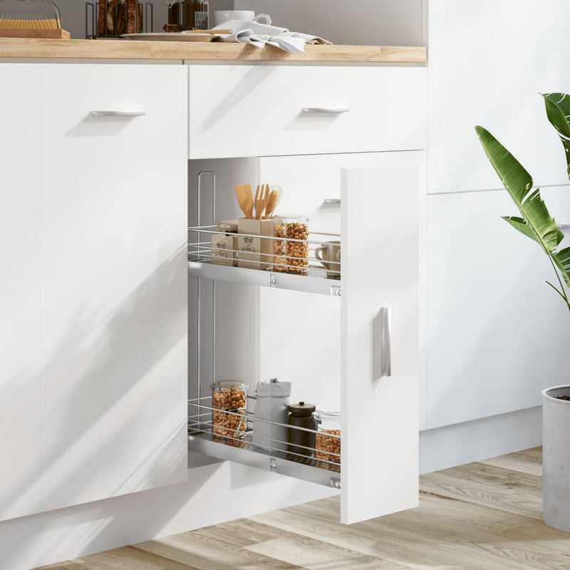 Afbeelding laden in galerijviewer, Vidaxl draadmand keuken uittrekbaar 2-laags 47x15x54,5cm zilverkleurig
