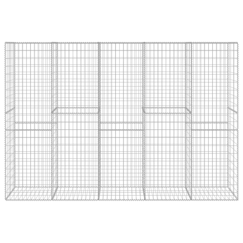 Load image into Gallery viewer, VidaXL Schanskorfmuur met deksel 300x50x200 cm gegalvaniseerd staal
