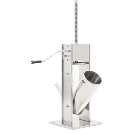 Vidaxl worstenvuller handmatig 5 l roestvrij staal zilverkleurig