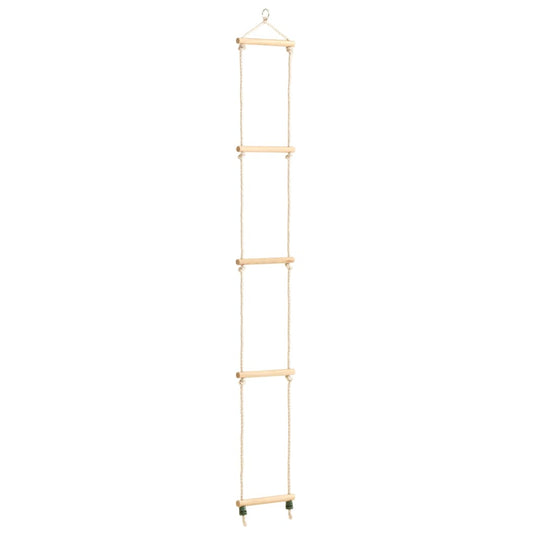 Vidaxl touwladder 30x168 cm massief hout en pe