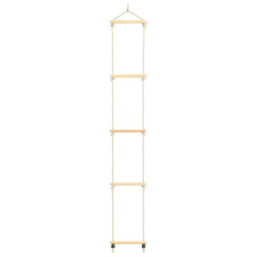 Vidaxl touwladder 30x168 cm massief hout en pe