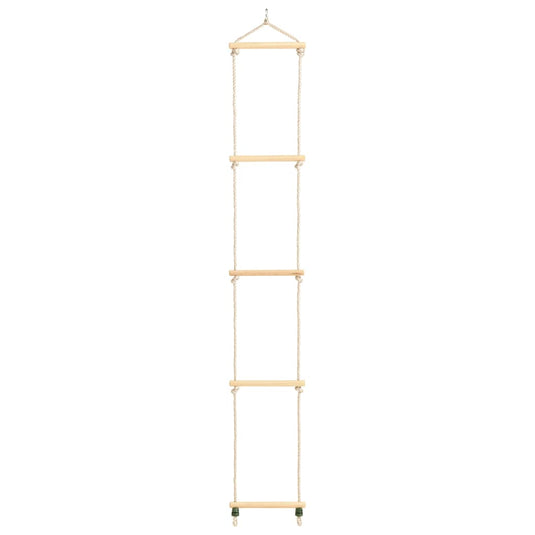 Vidaxl touwladder 30x168 cm massief hout en pe
