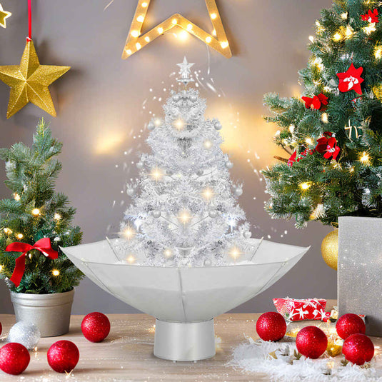 Vidaxl kerstboom sneeuwend met paraplubasis 75 cm wit