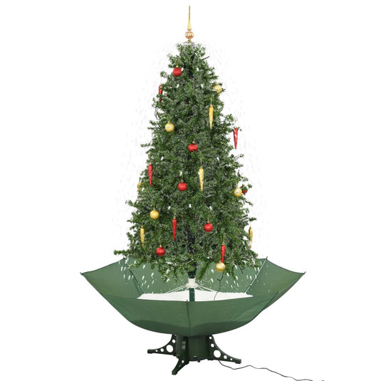 Vidaxl kerstboom sneeuwend met paraplubasis 190 cm groen