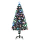 Vidaxl voorverlichte kerstboom met standaard en led 120 cm glasvezel