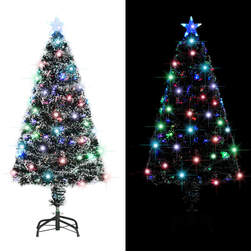 Load image into Gallery viewer, VidaXL Kerstboom met LED en standaard 120 cm glasvezel
