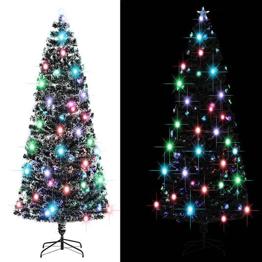 Vidaxl voorverlichte kerstboom met standaard en led 240 cm glasvezel