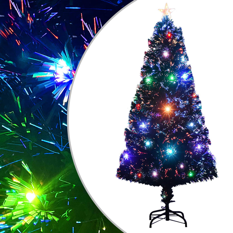 Load image into Gallery viewer, Vidaxl voorverlichte kerstboom met standaard en led 120 cm glasvezel
