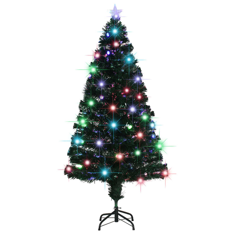 Load image into Gallery viewer, Vidaxl voorverlichte kerstboom met standaard en led 150 cm glasvezel
