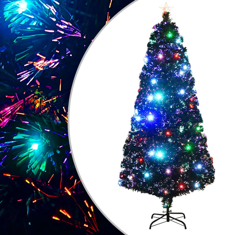 Load image into Gallery viewer, Vidaxl voorverlichte kerstboom met standaard en led 180 cm glasvezel
