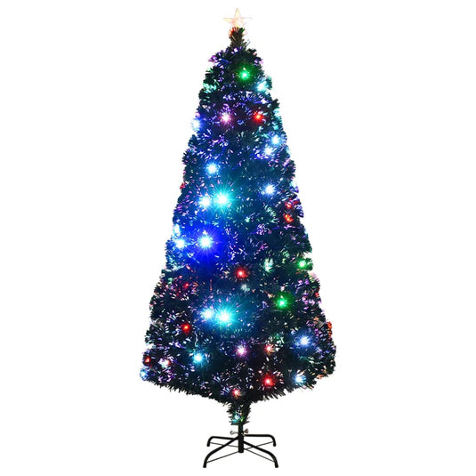 Vidaxl voorverlichte kerstboom met standaard en led 180 cm glasvezel