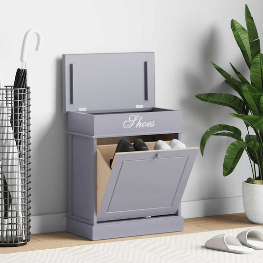 Vidaxl schoenenkast 50x28x58 cm paulowniahout grijs