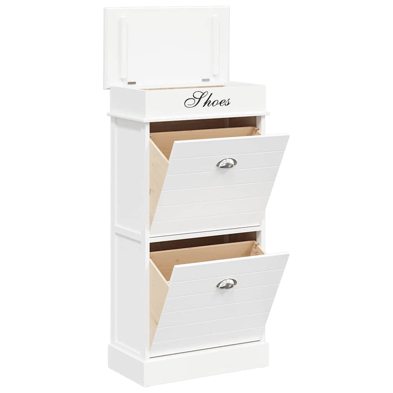 Load image into Gallery viewer, Vidaxl schoenenkast 50x28x98 cm paulowniahout wit
