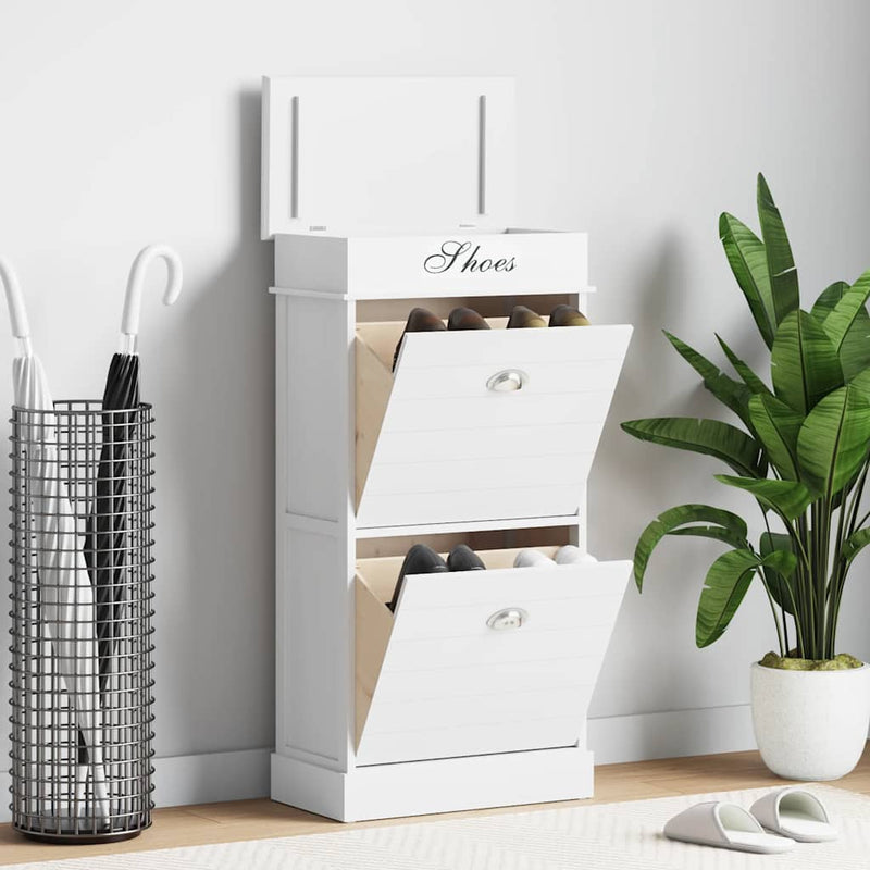 Load image into Gallery viewer, Vidaxl schoenenkast 50x28x98 cm paulowniahout wit
