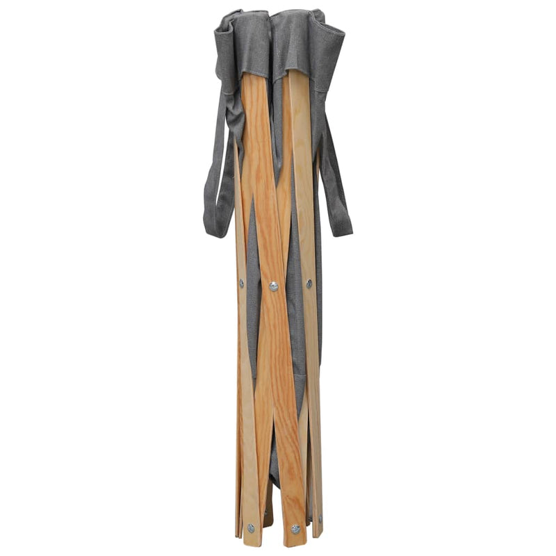 Load image into Gallery viewer, Vidaxl wasmand inklapbaar hout en stof grijs
