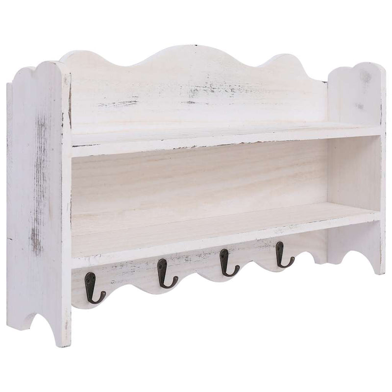 Load image into Gallery viewer, Vidaxl wandkapstok 50x10x30 cm hout wit
