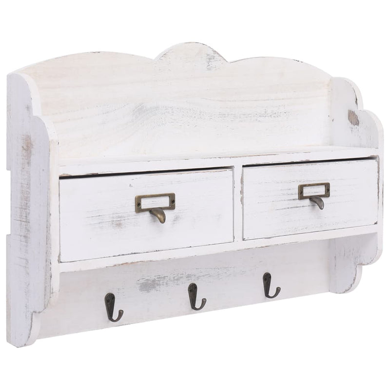 Load image into Gallery viewer, Vidaxl wandkapstok 50x10x34 cm hout wit
