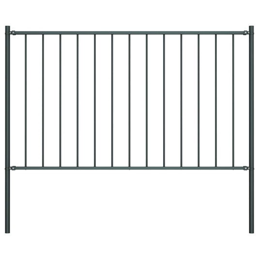 Vidaxl hekpaneel met palen 1,7x1 m gepoedercoat staal antraciet