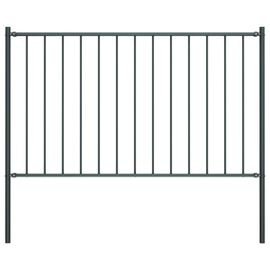 Vidaxl schuttingpaneel met palen gepoedercoat staal 1,81x1,25 m antraciet