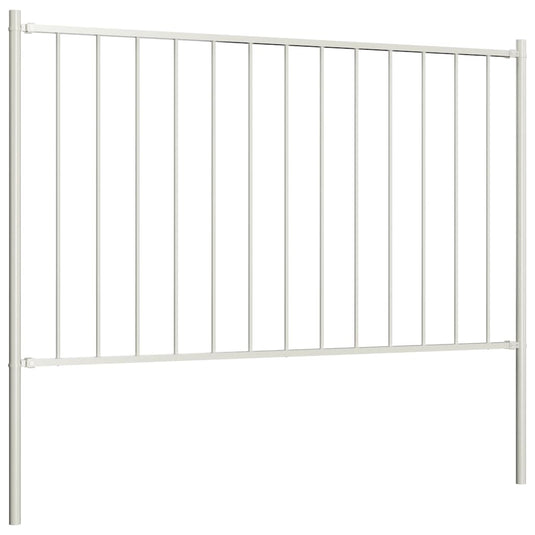 Vidaxl schuttingpaneel met palen gepoedercoat staal 1,81x0,75 m wit