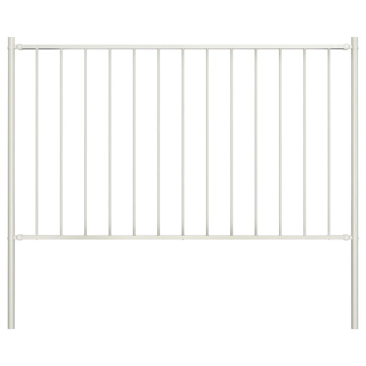 Vidaxl schuttingpaneel met palen gepoedercoat staal 1,81x1 m wit