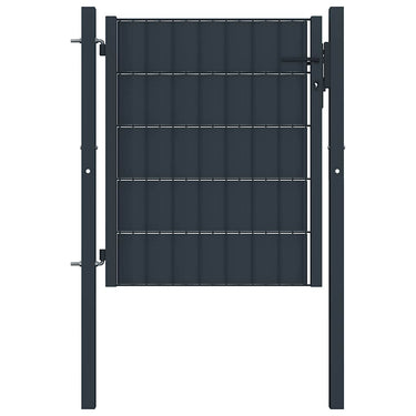 Vidaxl hekpoort pvc en staal 100x100 cm antraciet