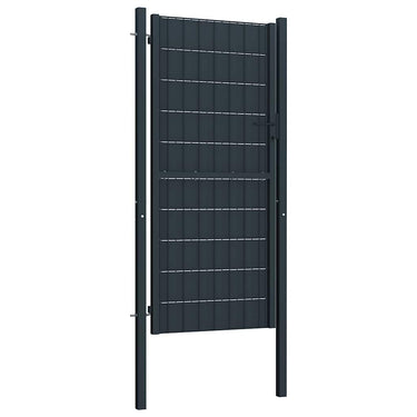 Vidaxl hekpoort pvc en staal 100x124 cm antraciet