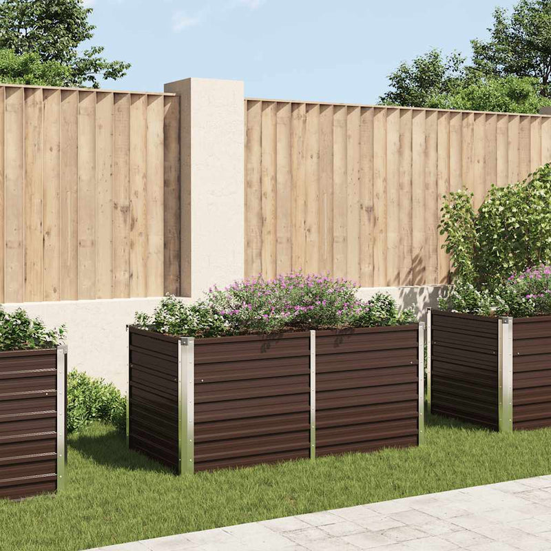 Load image into Gallery viewer, Vidaxl plantenbak verhoogd 160x80x77 cm gegalvaniseerd staal bruin
