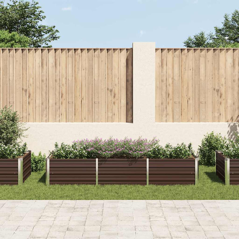 Load image into Gallery viewer, Vidaxl plantenbak verhoogd 240x80x45 cm gegalvaniseerd staal bruin
