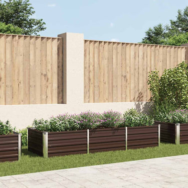 Vidaxl plantenbak verhoogd 240x80x45 cm gegalvaniseerd staal bruin