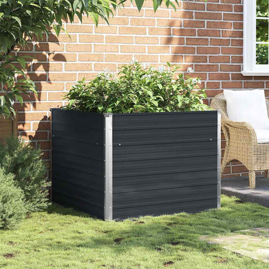 Vidaxl plantenbak verhoogd 100x100x77cm gegalvaniseerd staal antraciet