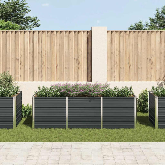 Vidaxl plantenbak verhoogd 240x80x77 cm gegalvaniseerd staal antraciet