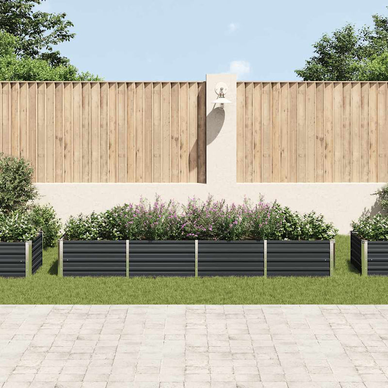 Load image into Gallery viewer, Vidaxl plantenbak verhoogd 320x80x45 cm gegalvaniseerd staal antraciet
