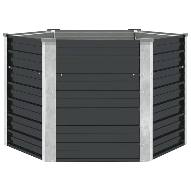 Load image into Gallery viewer, Vidaxl plantenbak verhoogd 129x129x77cm gegalvaniseerd staal antraciet

