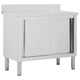 Vidaxl werktafel met schuifdeuren 100x50x(95-97) cm roestvrij staal