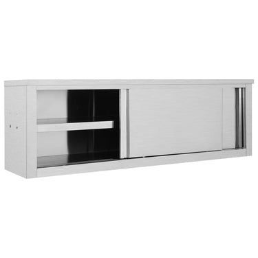 Vidaxl keukenbovenkast met schuifdeuren 150x40x50 cm roestvrij staal