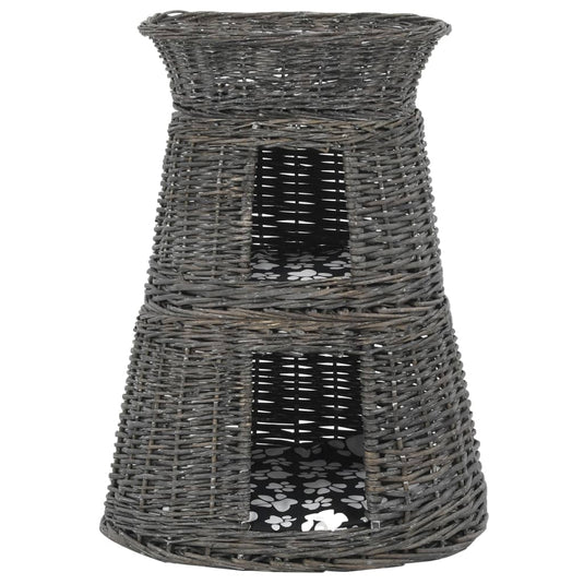 Vidaxl 3-delige kattenmandenset met kussens 47x34x60 cm wilgen
