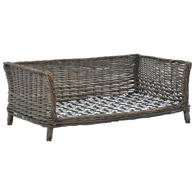 Afbeelding laden in galerijviewer, Vidaxl hondenmand met kussen 90x54x35 cm natuurlijk wilgen grijs

