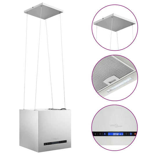 Vidaxl afzuigkap hangend met aanraaksensor lcd 37 cm roestvrij staal